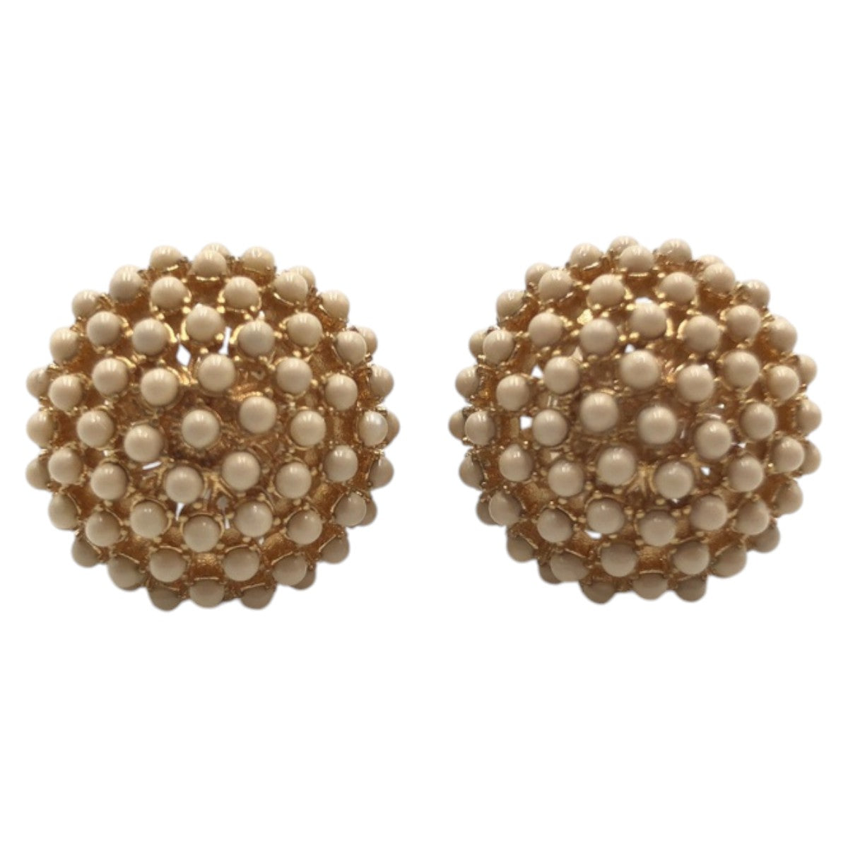 Dior Gold Beige Metal Earrings