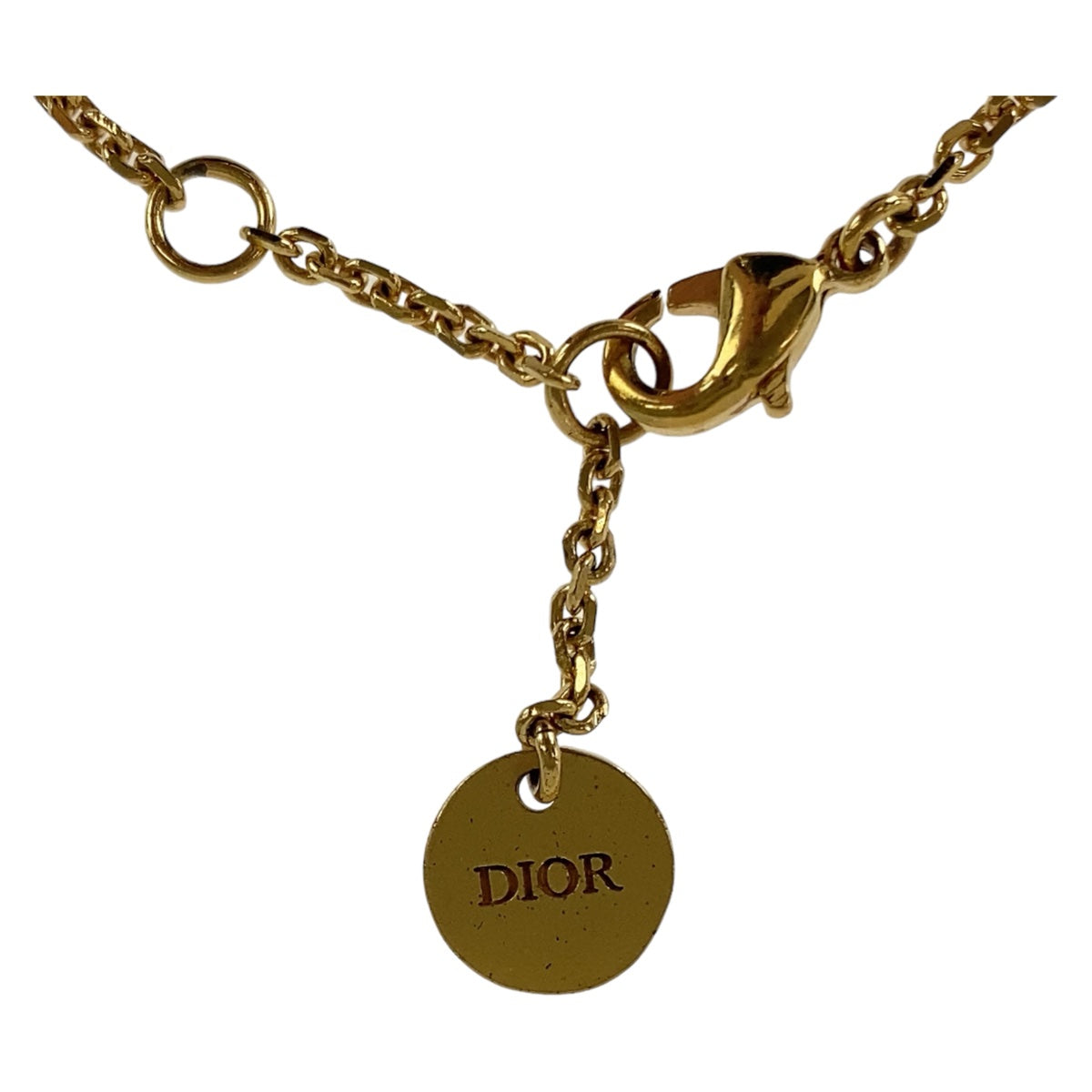 Dior Gold Metal/Fake Pearl Bracelet with CD Logo in Very Good Condition