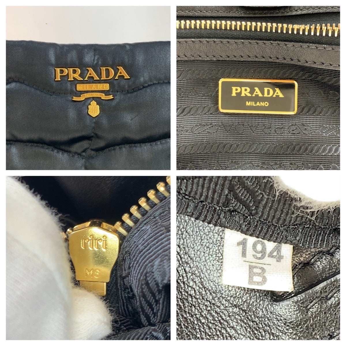 Prada Black Satin/Leather Tote Bag 408118 in Great Condition