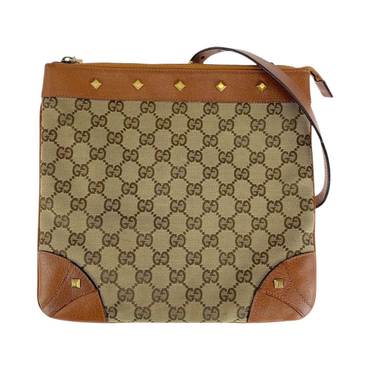 Gucci GG Canvas Leather Shoulder Bag