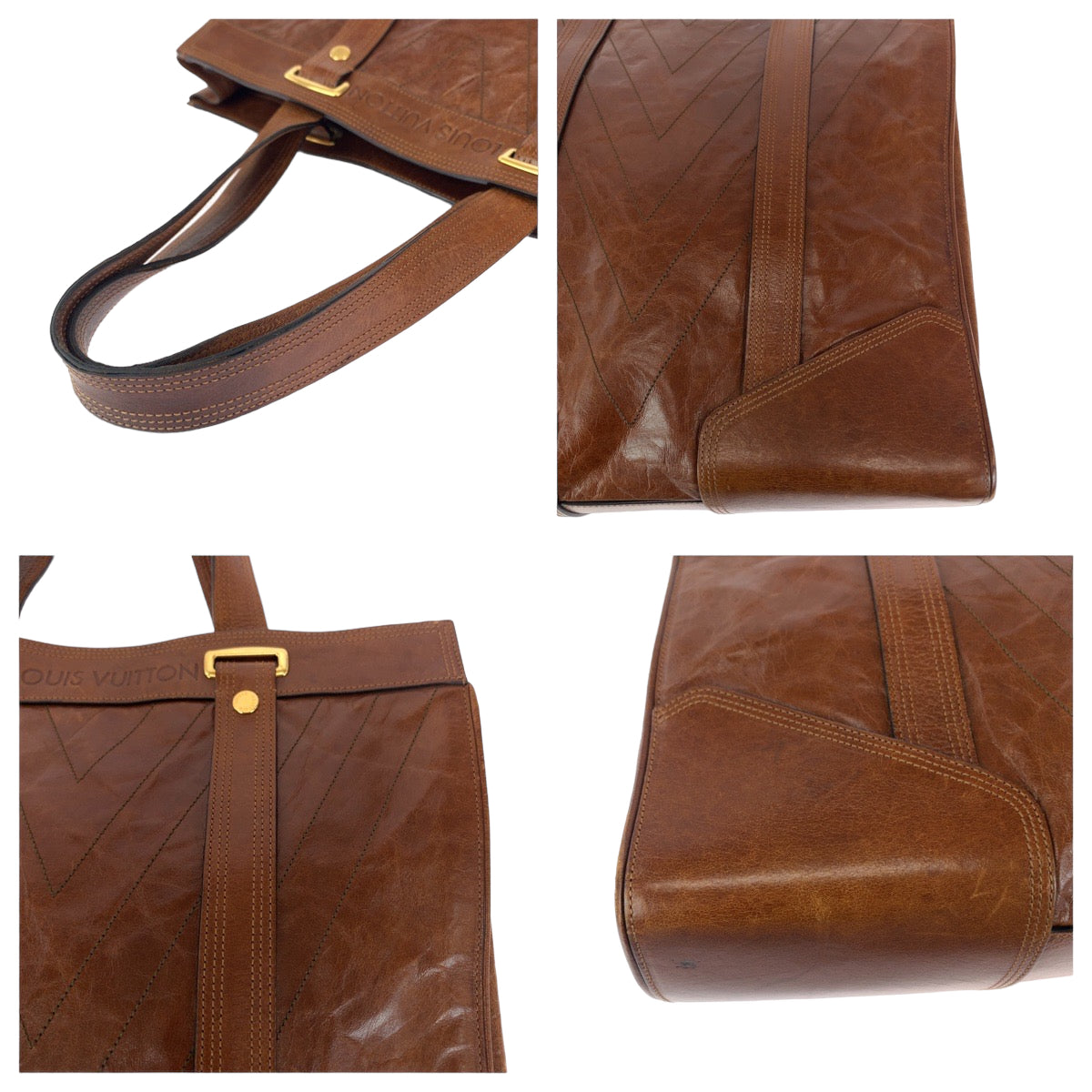 Louis Vuitton Leather Sac Plat Tote M95361