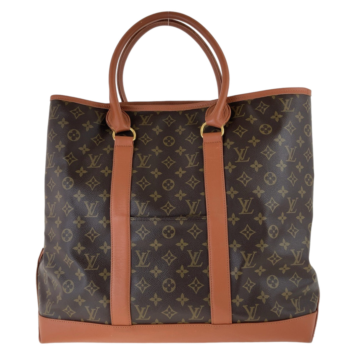 Louis Vuitton Monogram Sac Weekend GM Brown PVC Leather Tote Bag M42420 in Very Good Condition