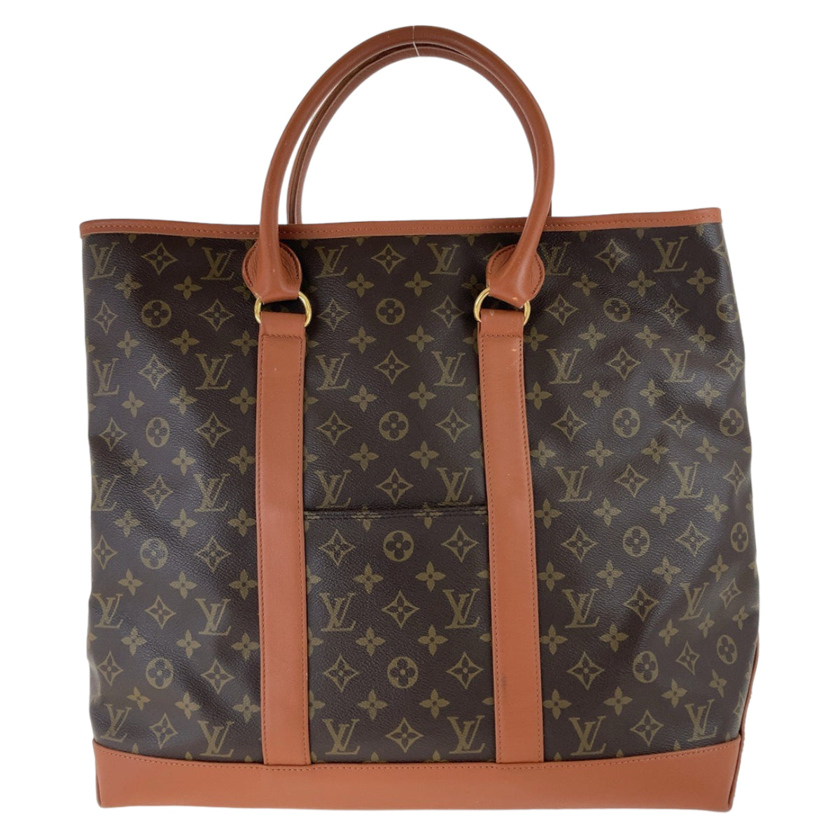 Louis Vuitton Monogram Sac Weekend GM Brown PVC Leather Tote Bag M42420 in Very Good Condition