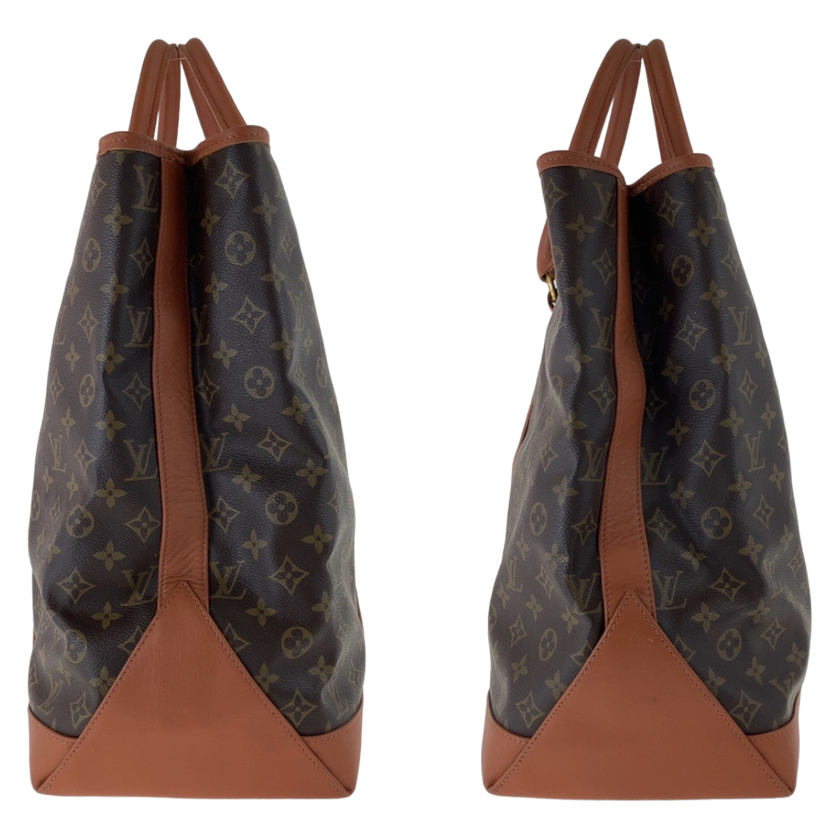 Louis Vuitton Monogram Sac Weekend GM Brown PVC Leather Tote Bag M42420 in Very Good Condition