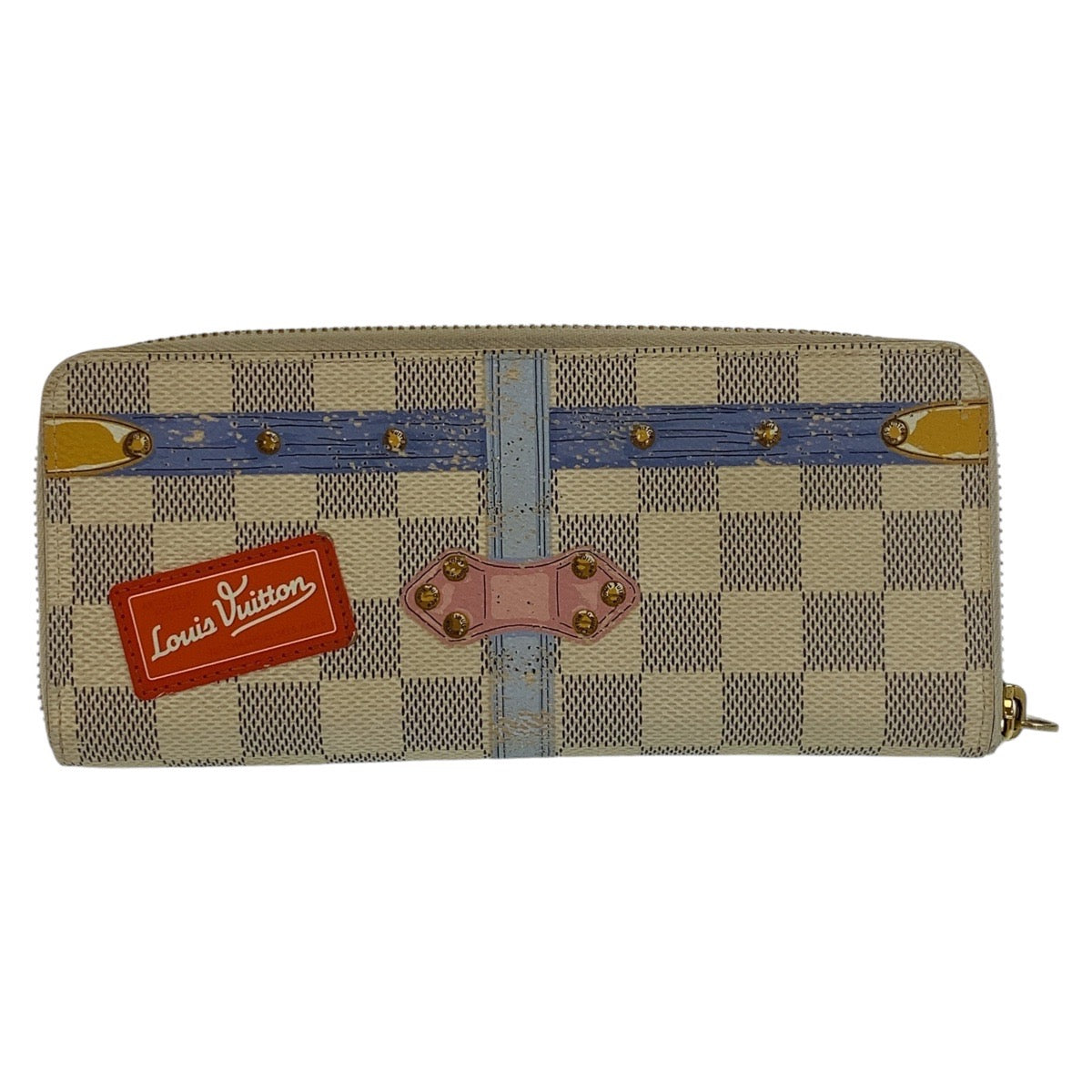 Louis Vuitton Damier Azur Clemence Long Wallet N60109 in Very Good Condition