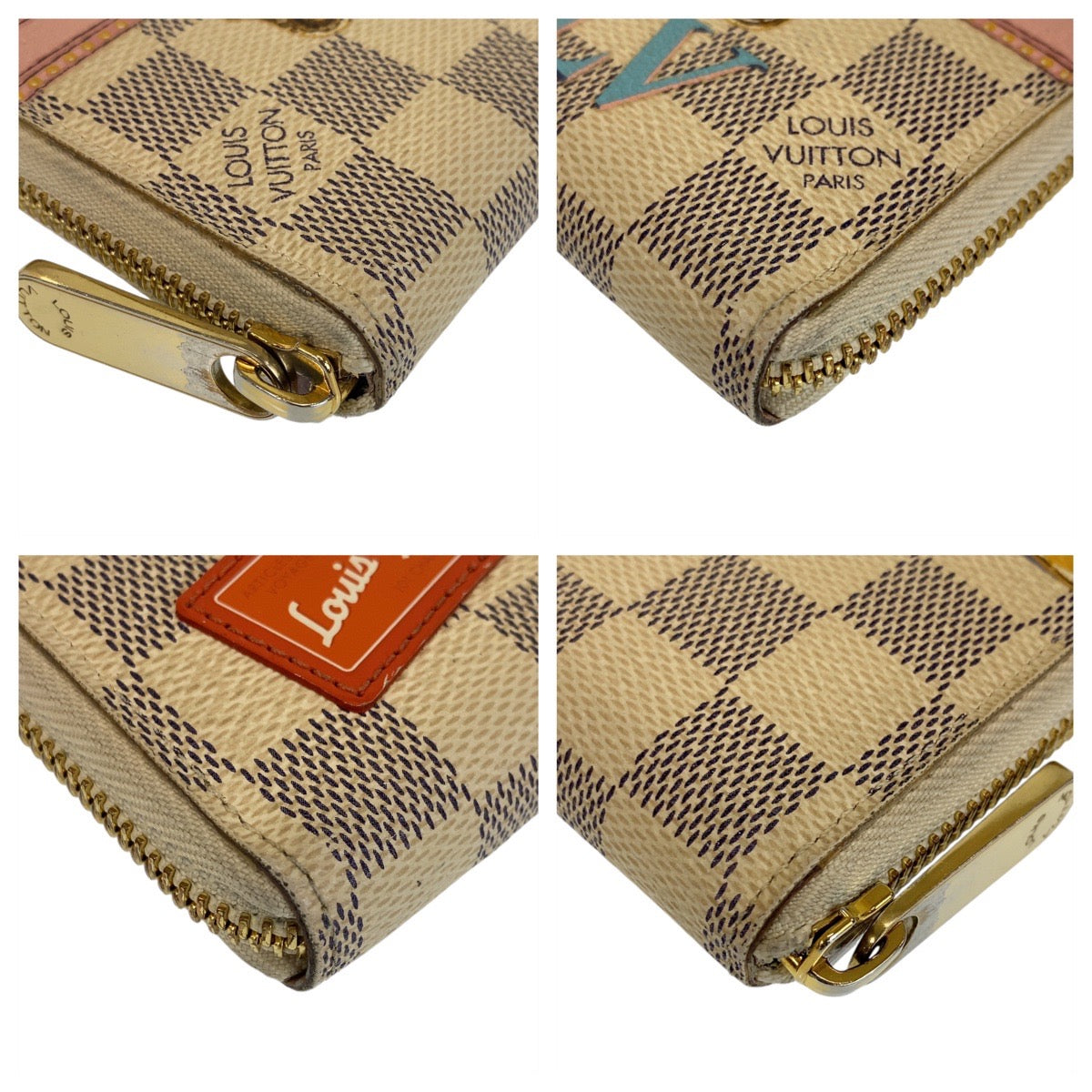 Louis Vuitton Damier Azur Clemence Long Wallet N60109 in Very Good Condition