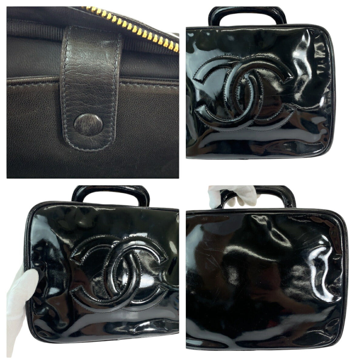 Chanel Patent Leather Coco Mark Shoulder Bag in Very Good Condition