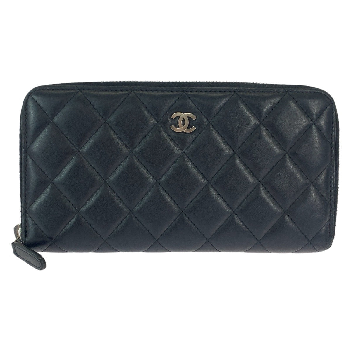 Chanel Matelasse Lambskin Long Wallet Black in Very Good Condition