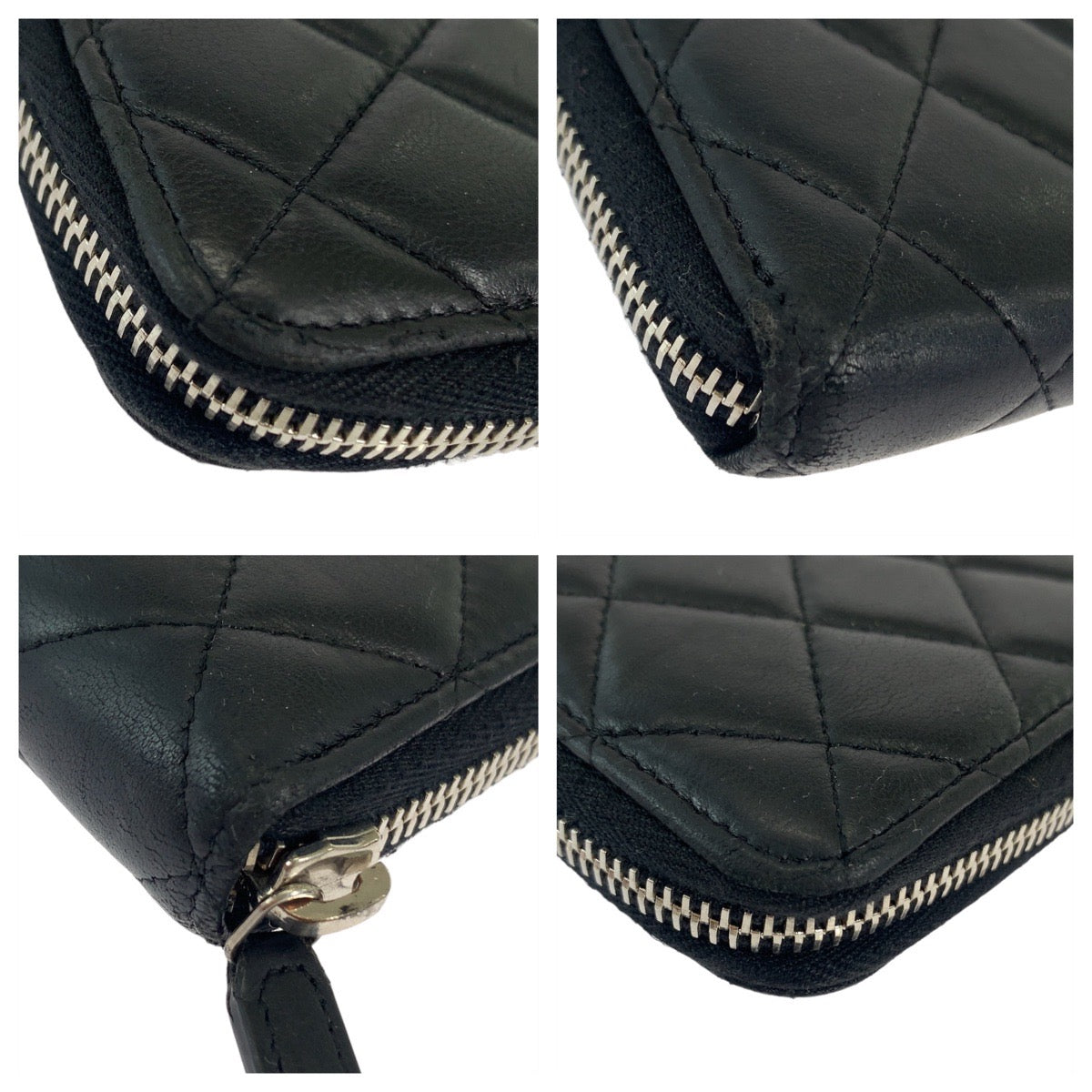 Chanel Matelasse Lambskin Long Wallet Black in Very Good Condition