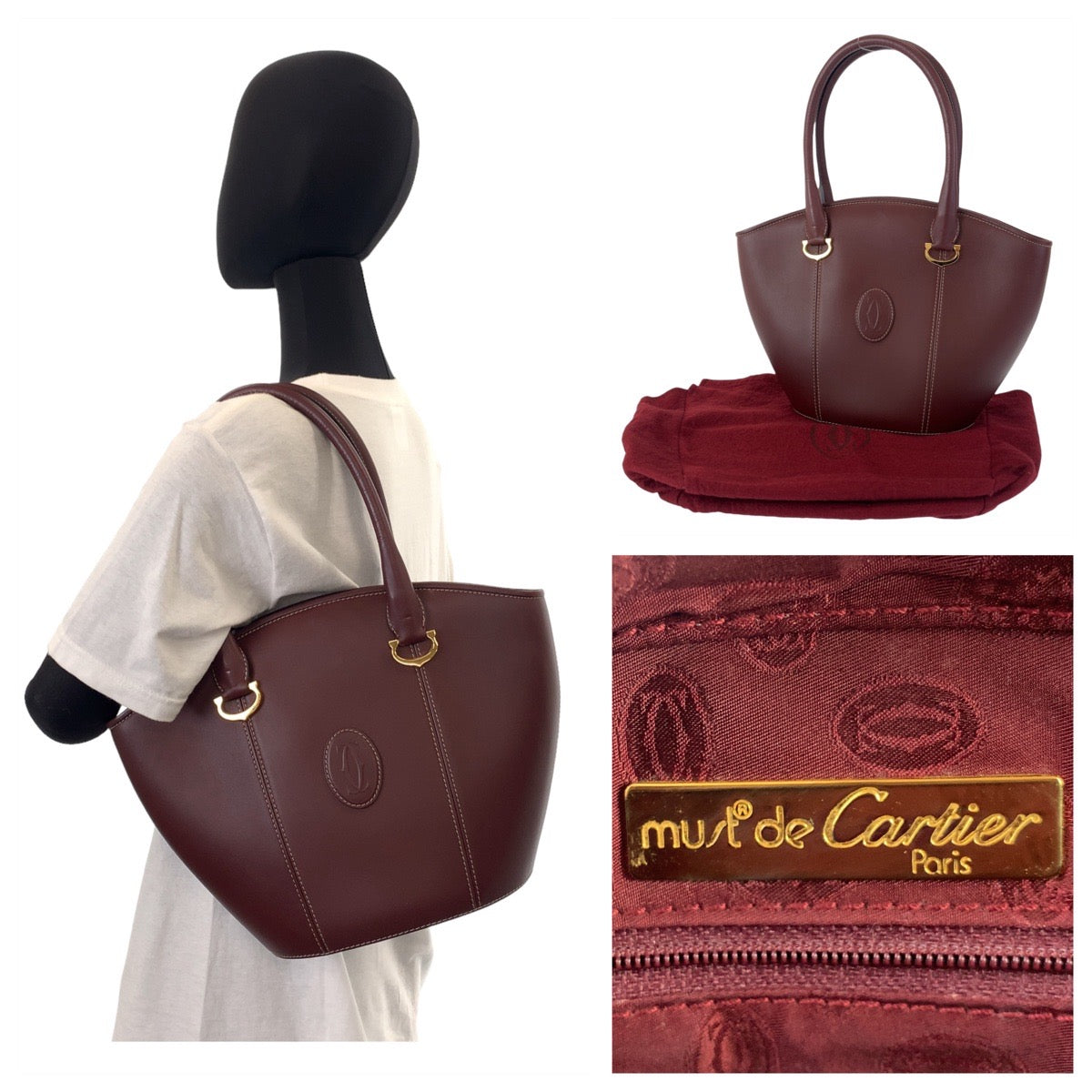 Cartier Must Line Leather Tote Bag in Very Good Condition