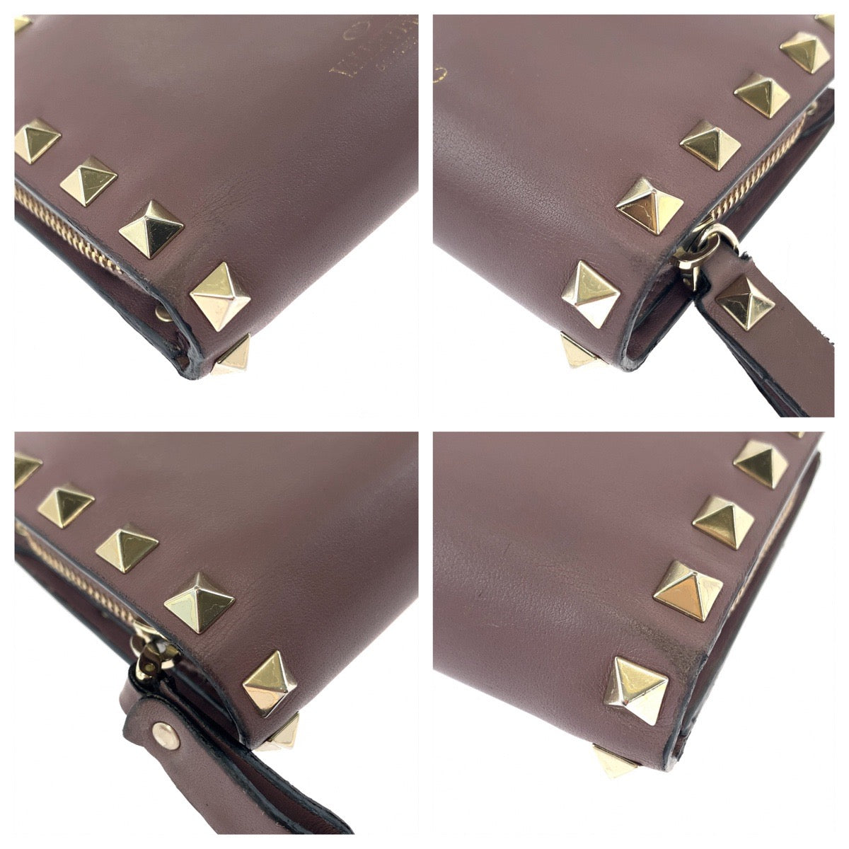 Valentino Leather Rockstuds Compact Wallet TW2P0620BOL416 in Very Good Condition