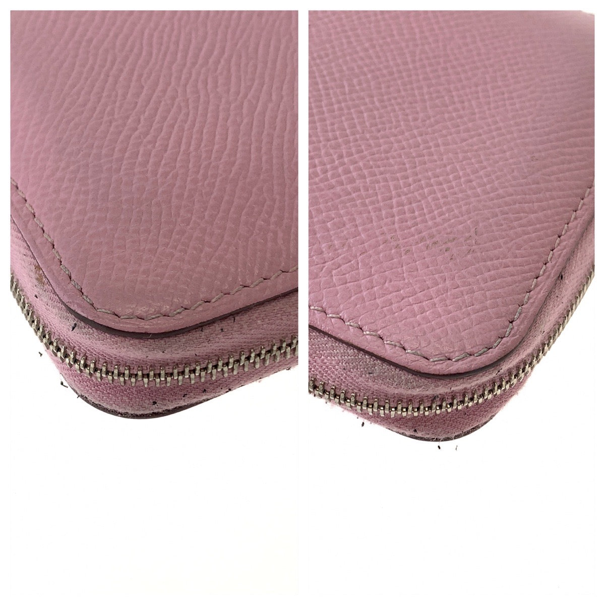 Hermes Azap Silk'in Compact Wallet Pink Silver Hardware in Very Good Condition