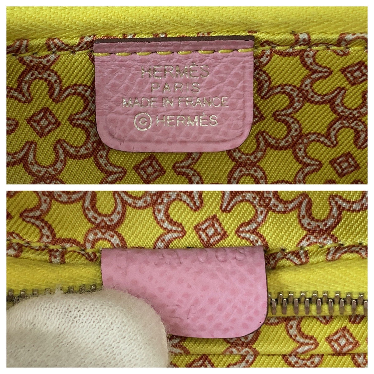 Hermes Azap Silk'in Compact Wallet Pink Silver Hardware in Very Good Condition