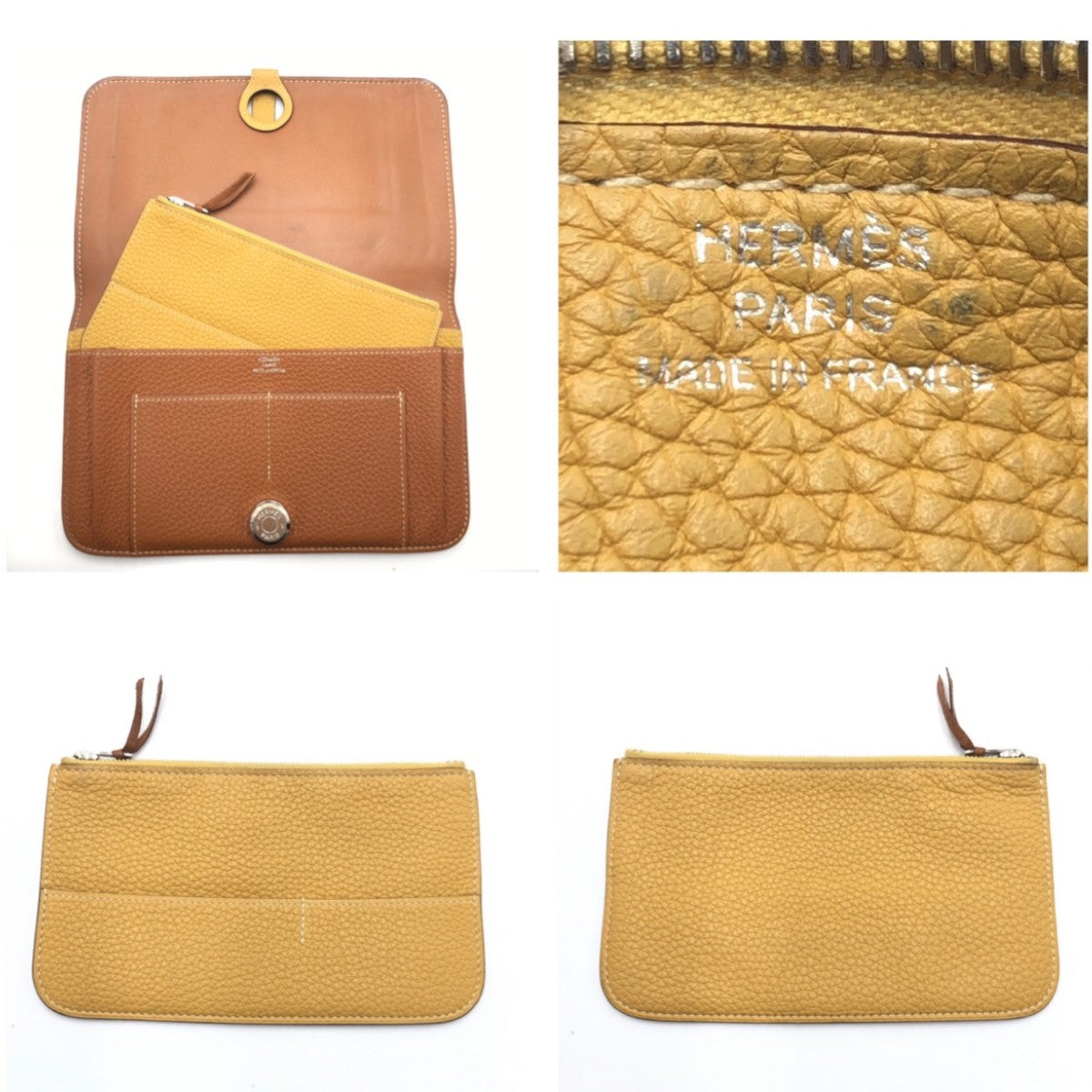 Hermes Dogon GM Long Wallet Brown Gold