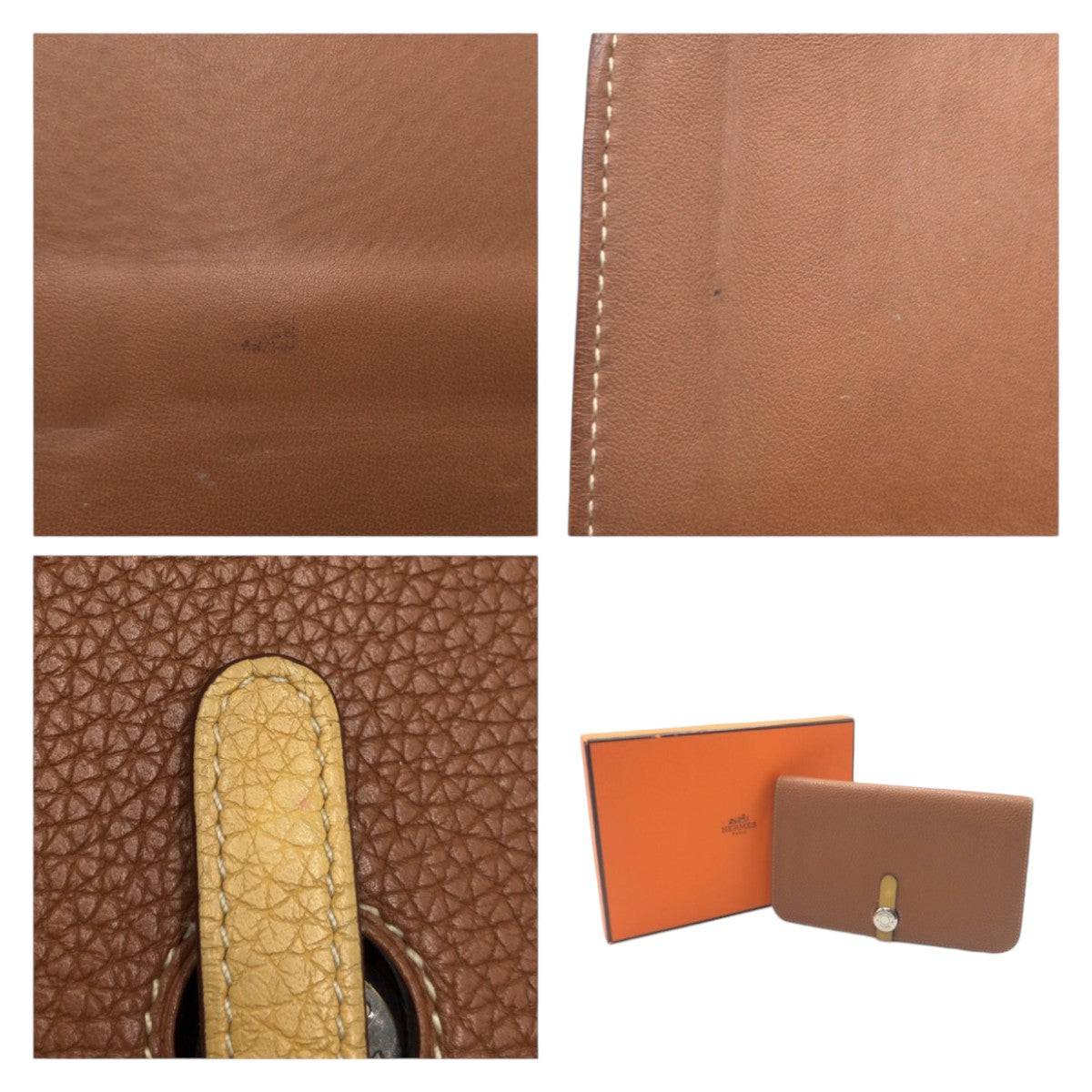 Hermes Dogon GM Long Wallet Brown Gold