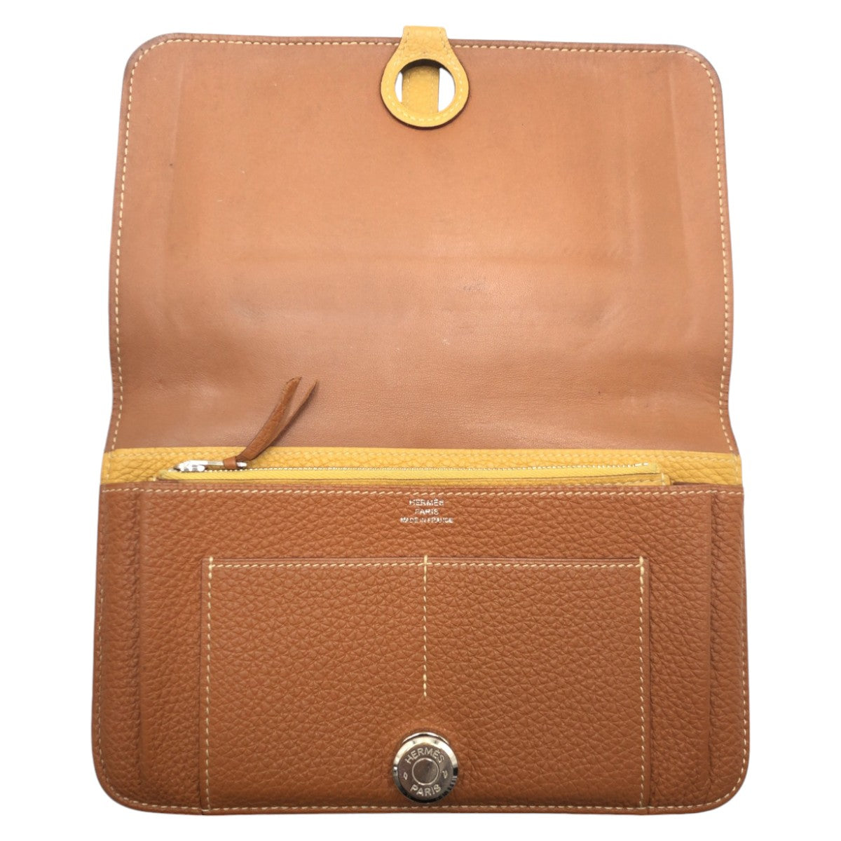 Hermes Dogon GM Long Wallet Brown Gold