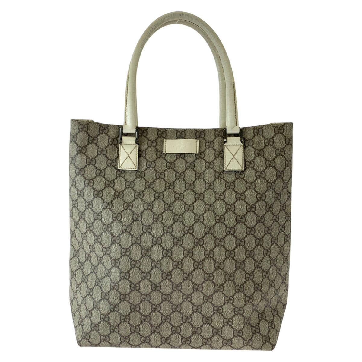 Gucci Beige Brown GG Supreme Canvas Tote Bag