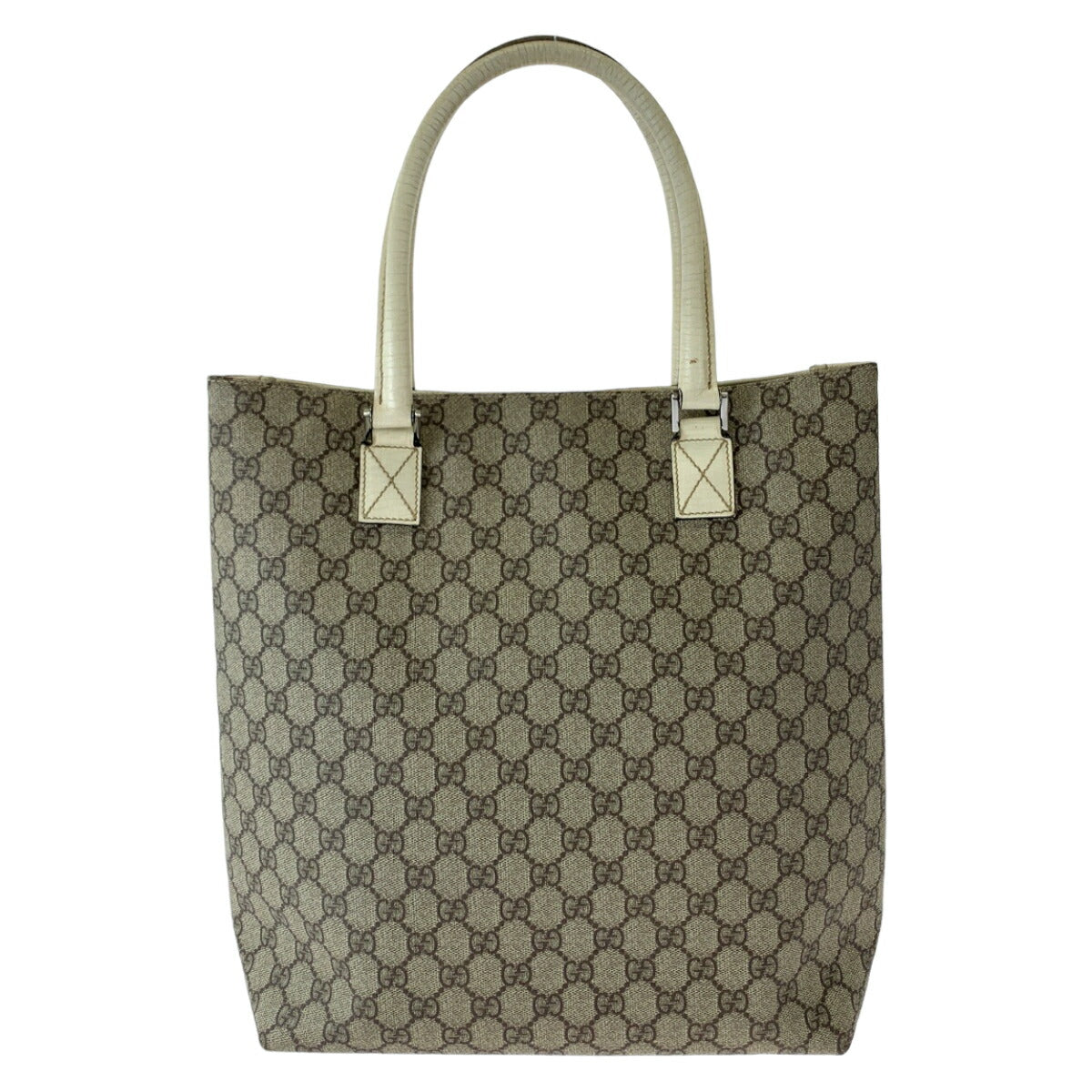 Gucci Beige Brown GG Supreme Canvas Tote Bag