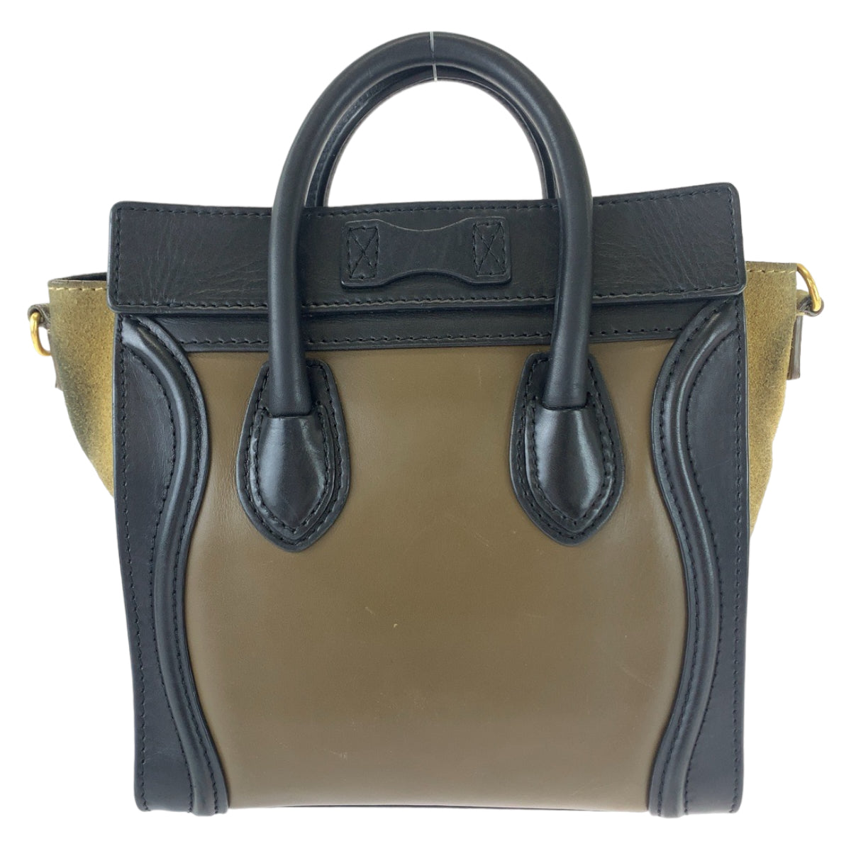 Celine Luggage Nano Leather Suede Handbag