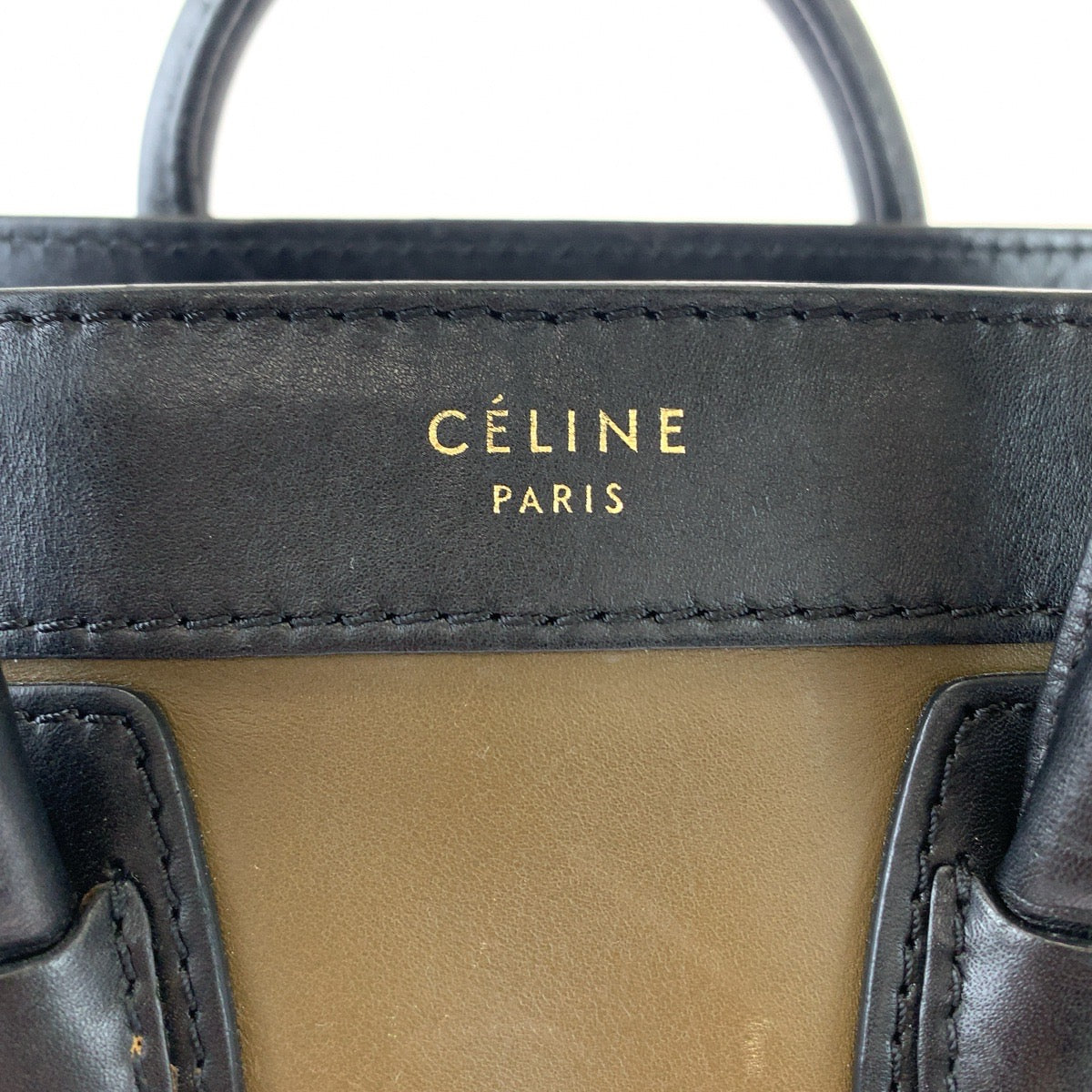 Celine Luggage Nano Leather Suede Handbag