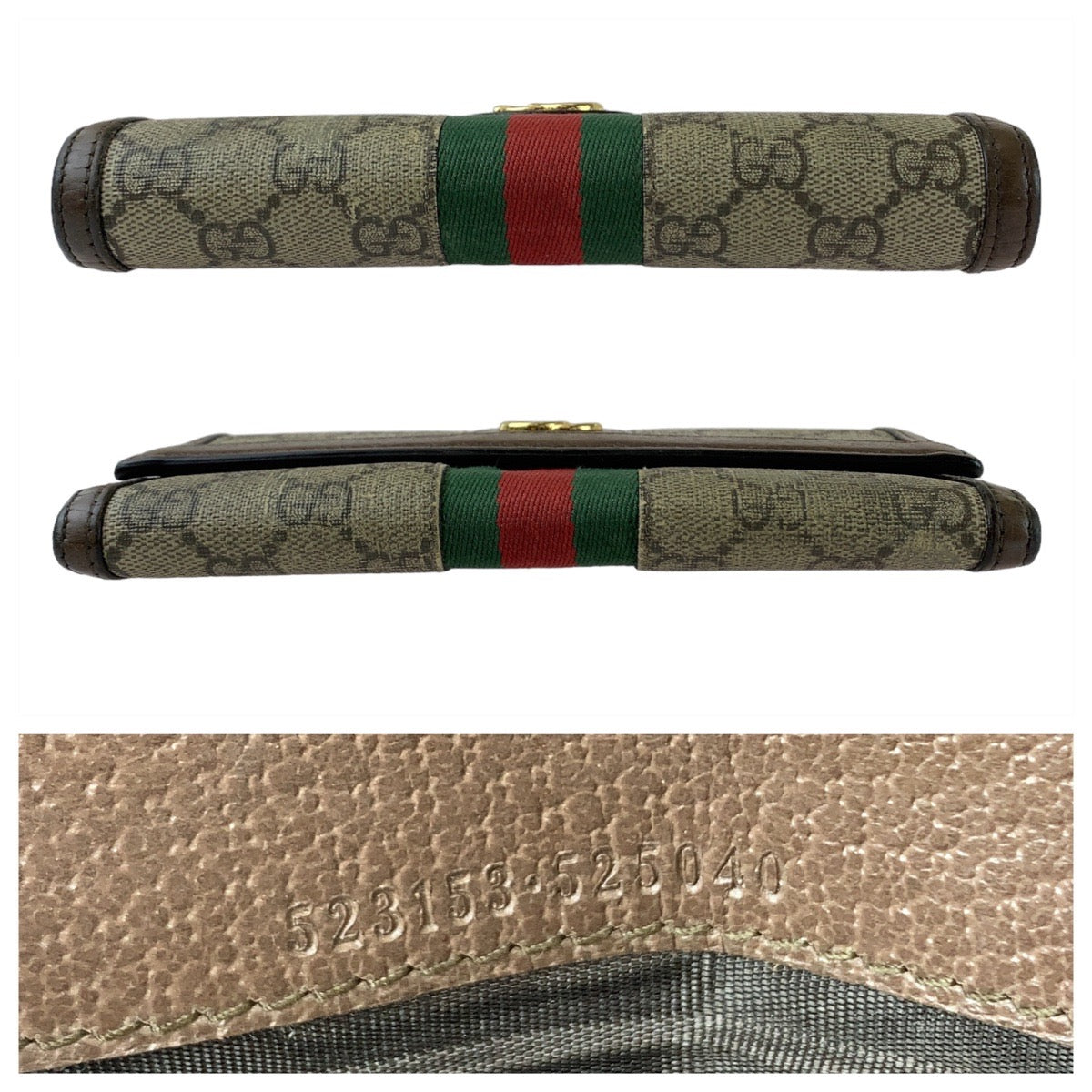 Gucci GG Supreme Canvas Leather Marmont Long Wallet in Very Good Condition