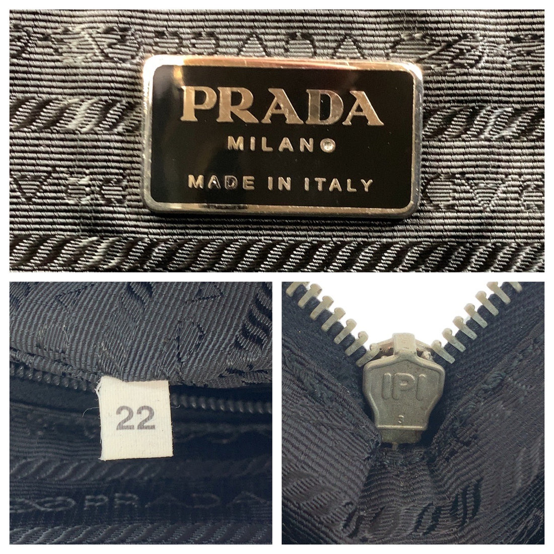 Prada Nylon Leather Tessuto Triangle Logo Tote