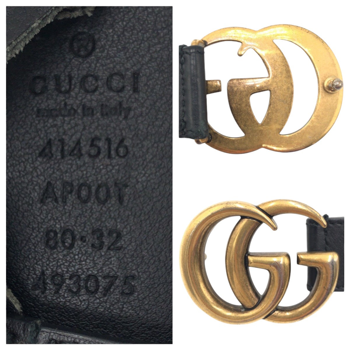 Gucci GG Marmont Leather Metal Belt Buckle