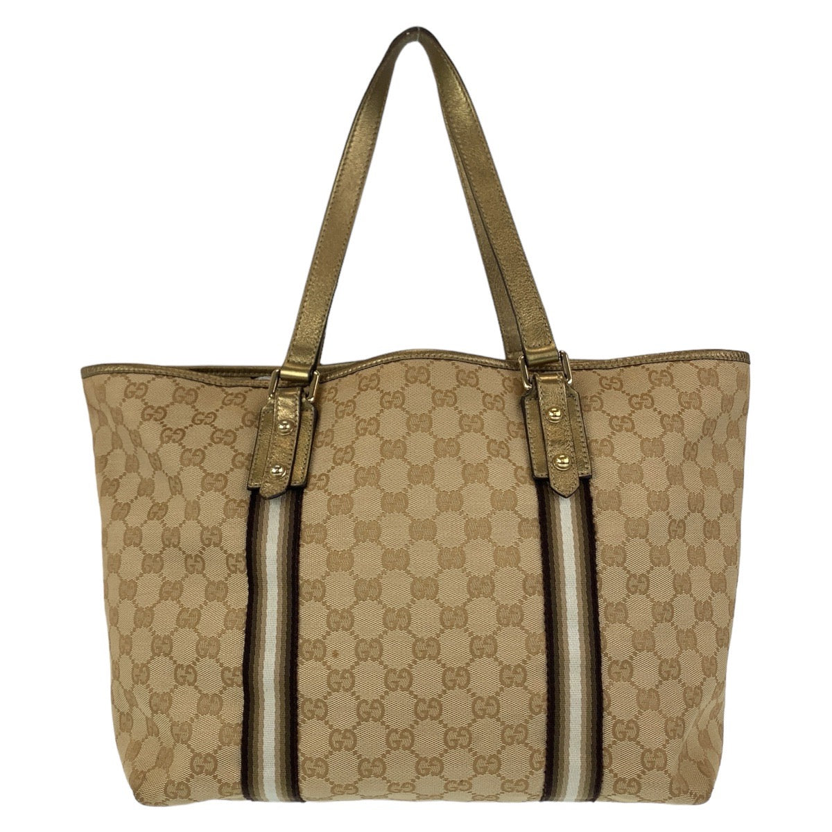 Gucci GG Canvas Sherry Line Tote Bag 139260 in Very Good Condition