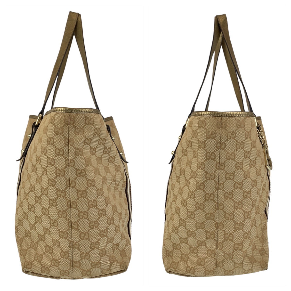 Gucci GG Canvas Sherry Line Tote Bag 139260 in Very Good Condition