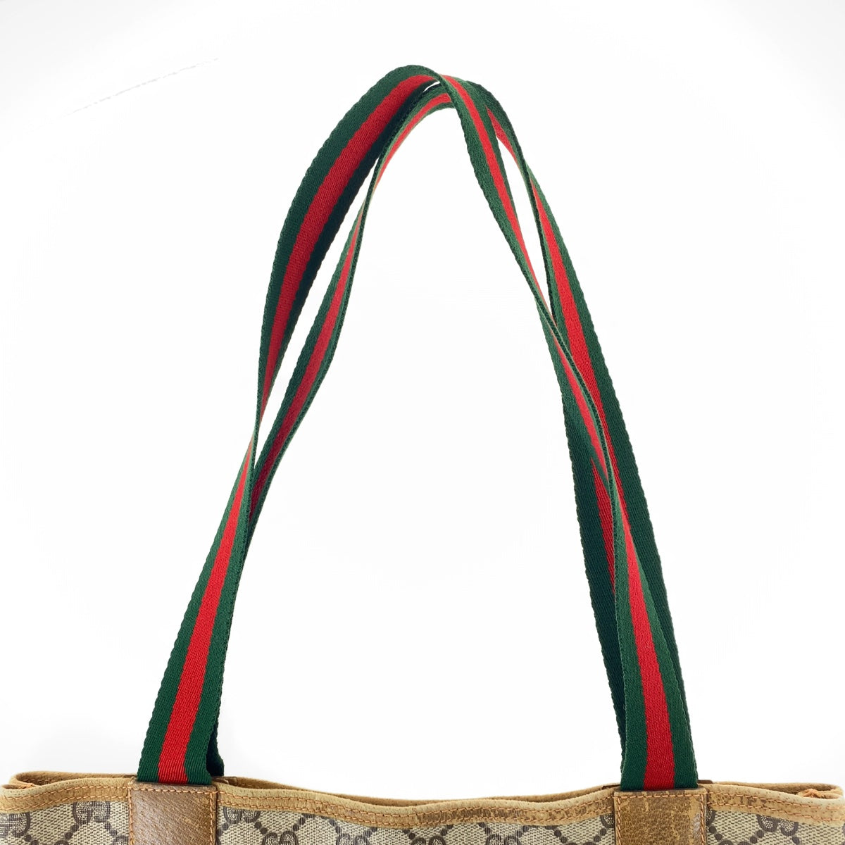 Gucci GG Supreme Canvas Leather Tote Shoulder Bag