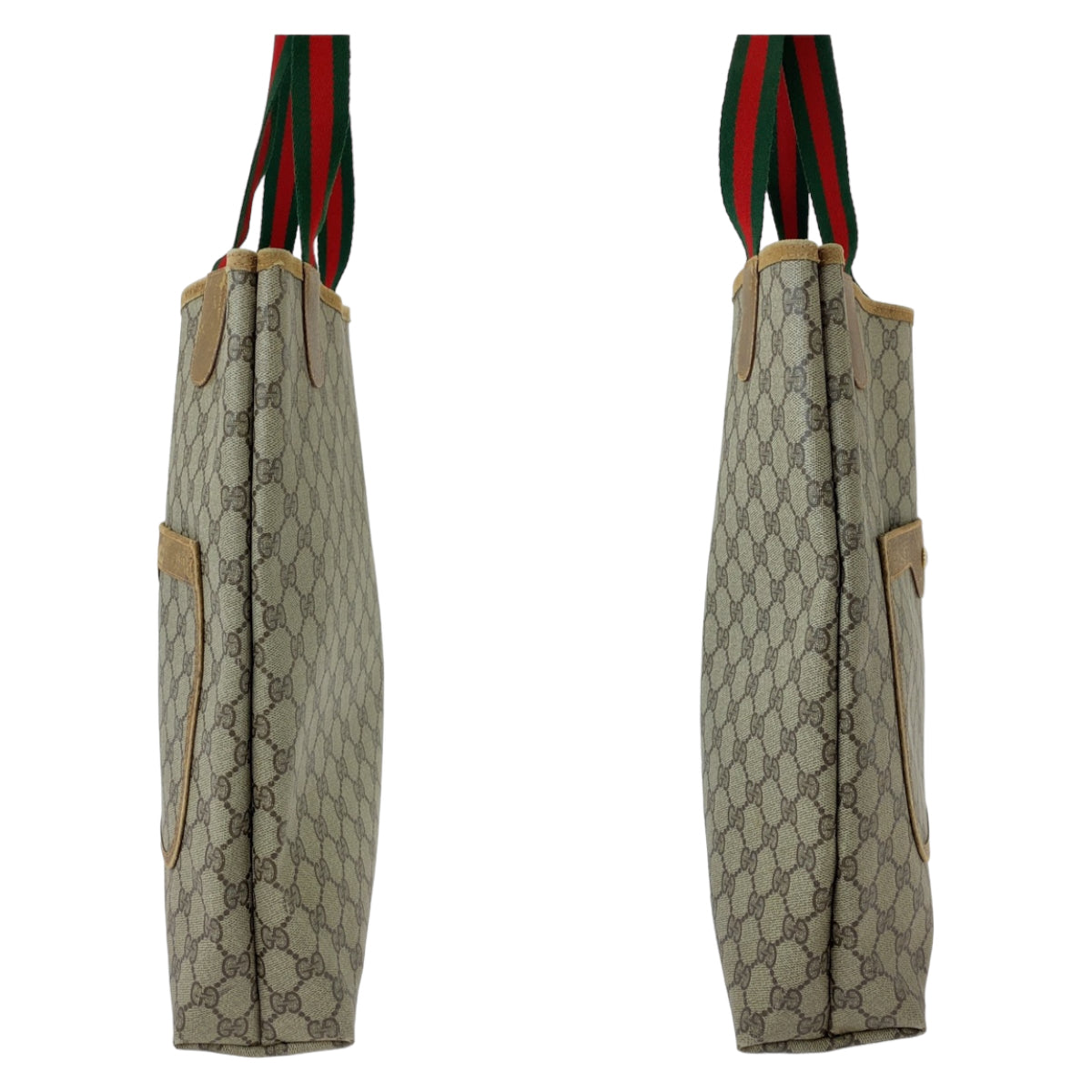 Gucci GG Supreme Canvas Leather Tote Shoulder Bag