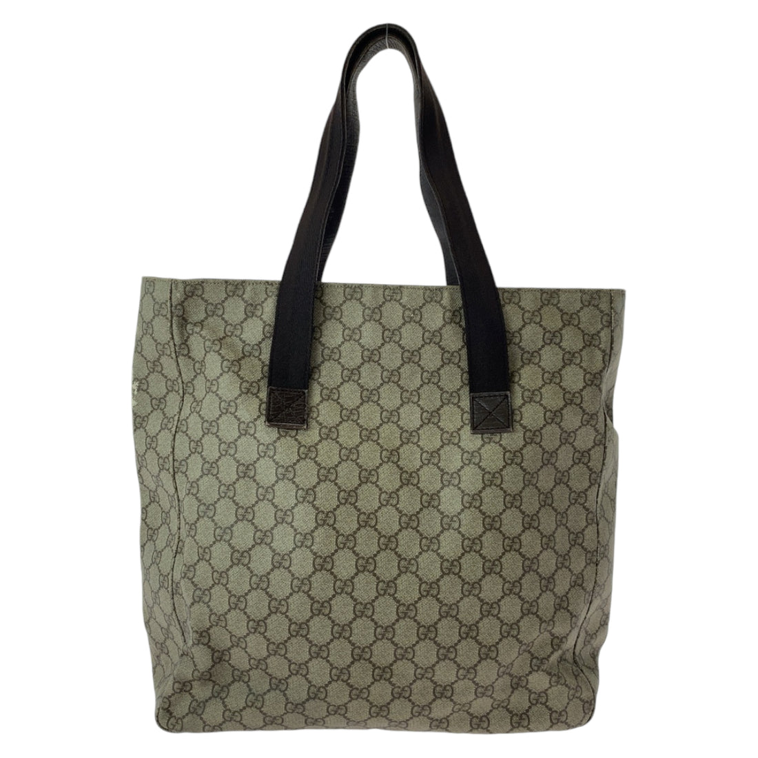 Gucci GG Supreme Canvas Leather Tote Bag