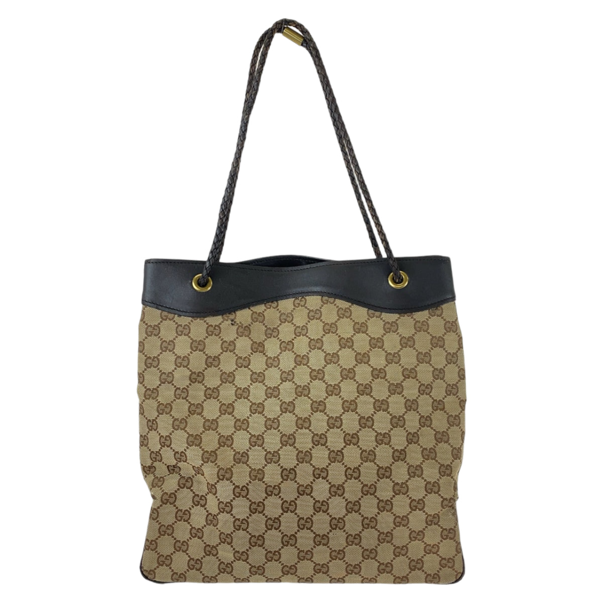 Gucci GG Canvas/Leather Tote Bag 109141 in Good Condition