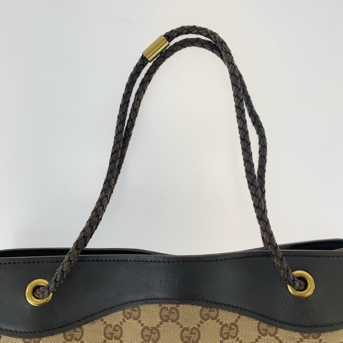 Gucci GG Canvas/Leather Tote Bag 109141 in Good Condition