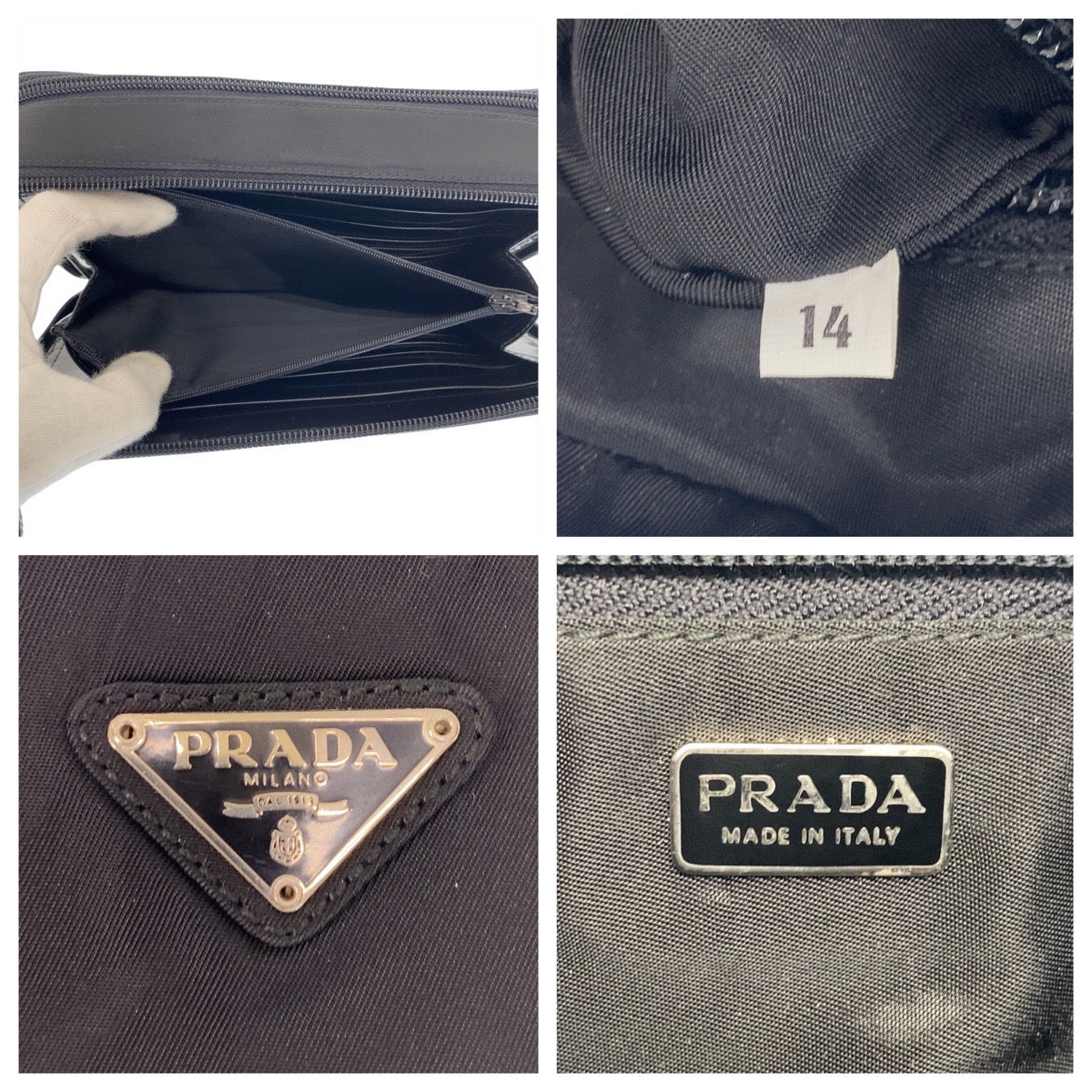 Prada Nylon/Leather Tessuto Triangle Logo Crossbody Bag in Very Good Condition