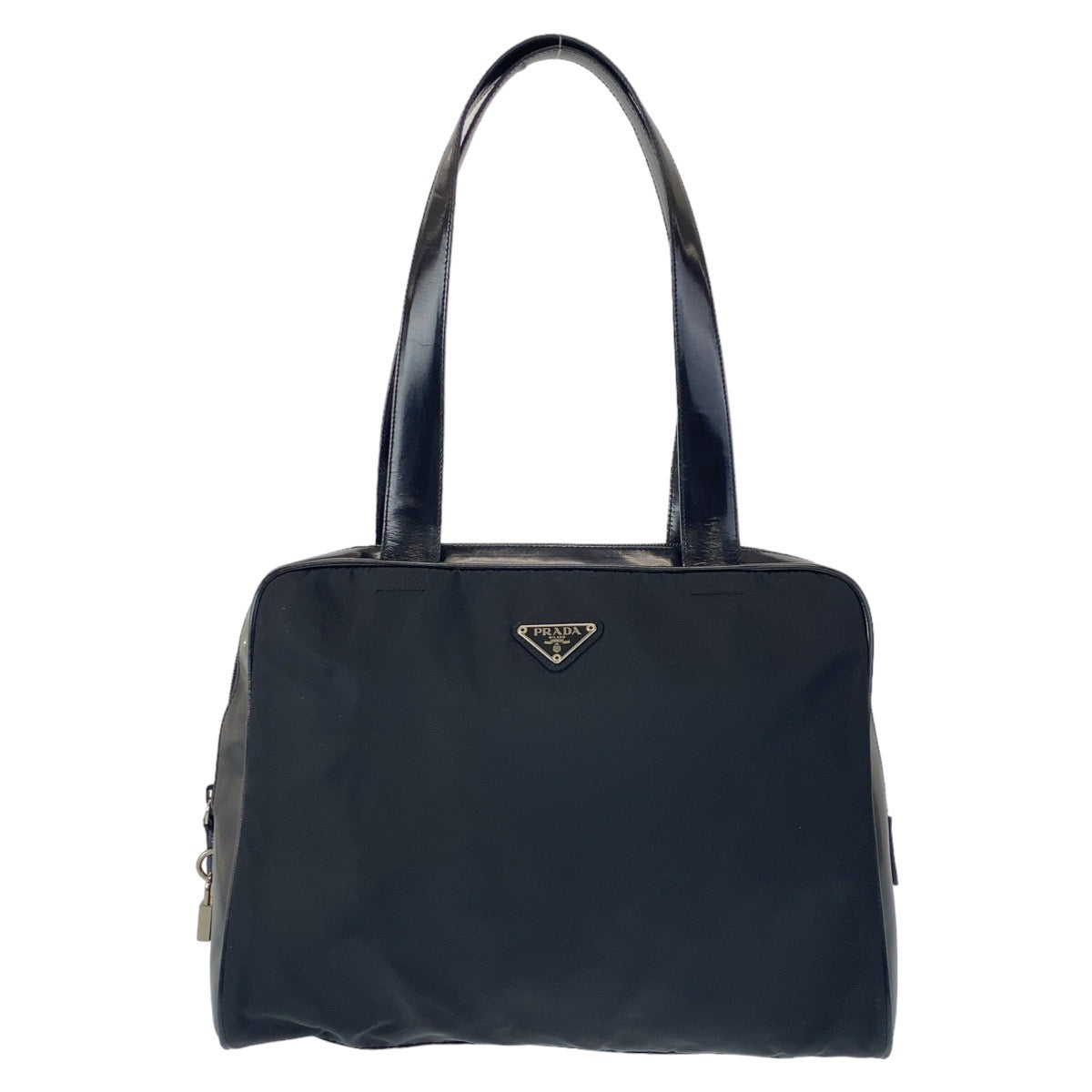 Prada Nylon Enamel Logo Tote Bag