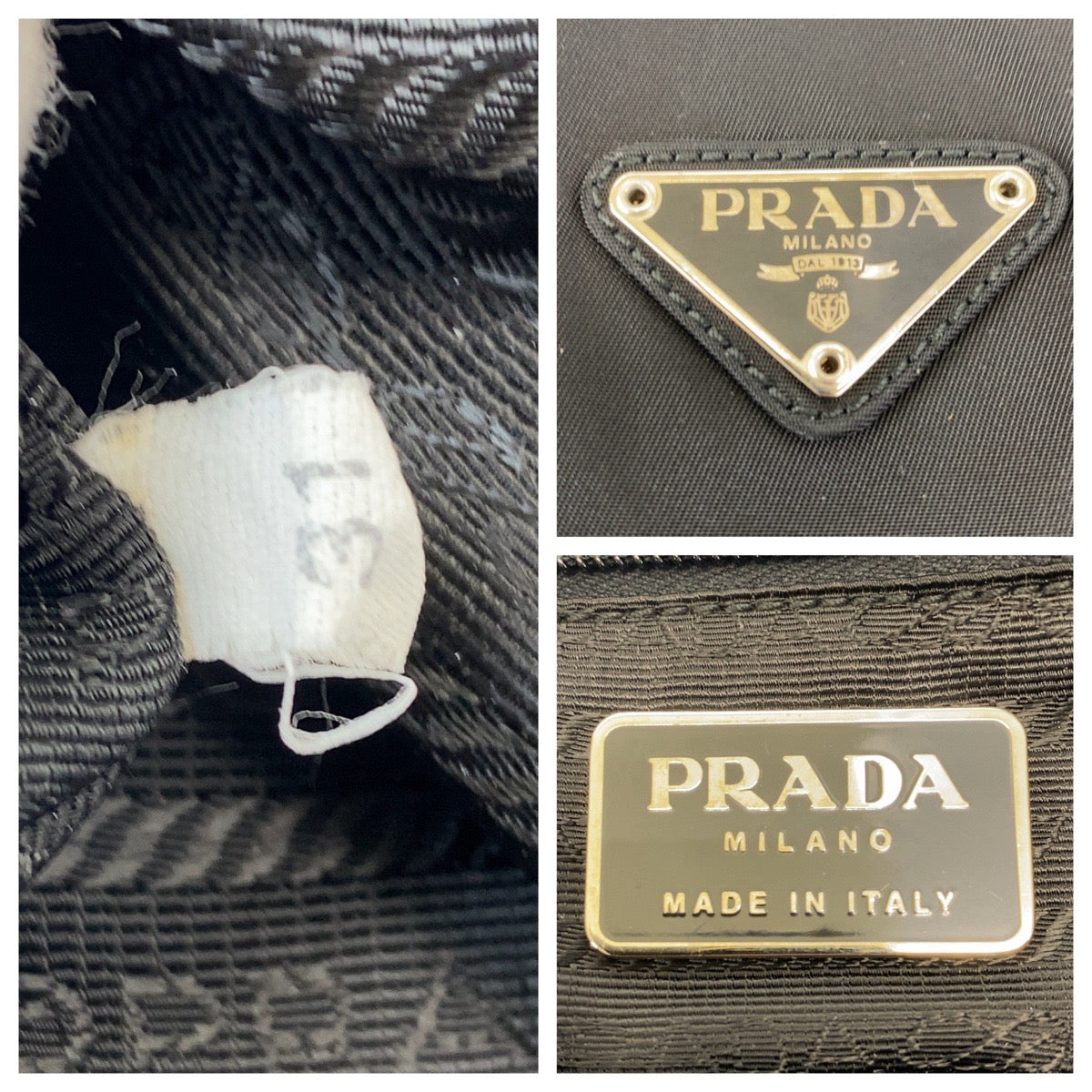 Prada Nylon Enamel Logo Tote Bag