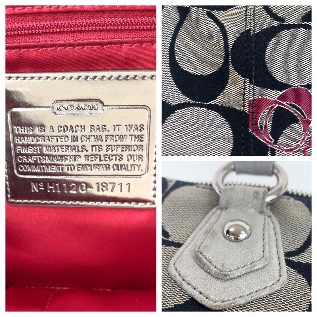 Coach Poppy Signature Canvas Tote Shoulder Bag