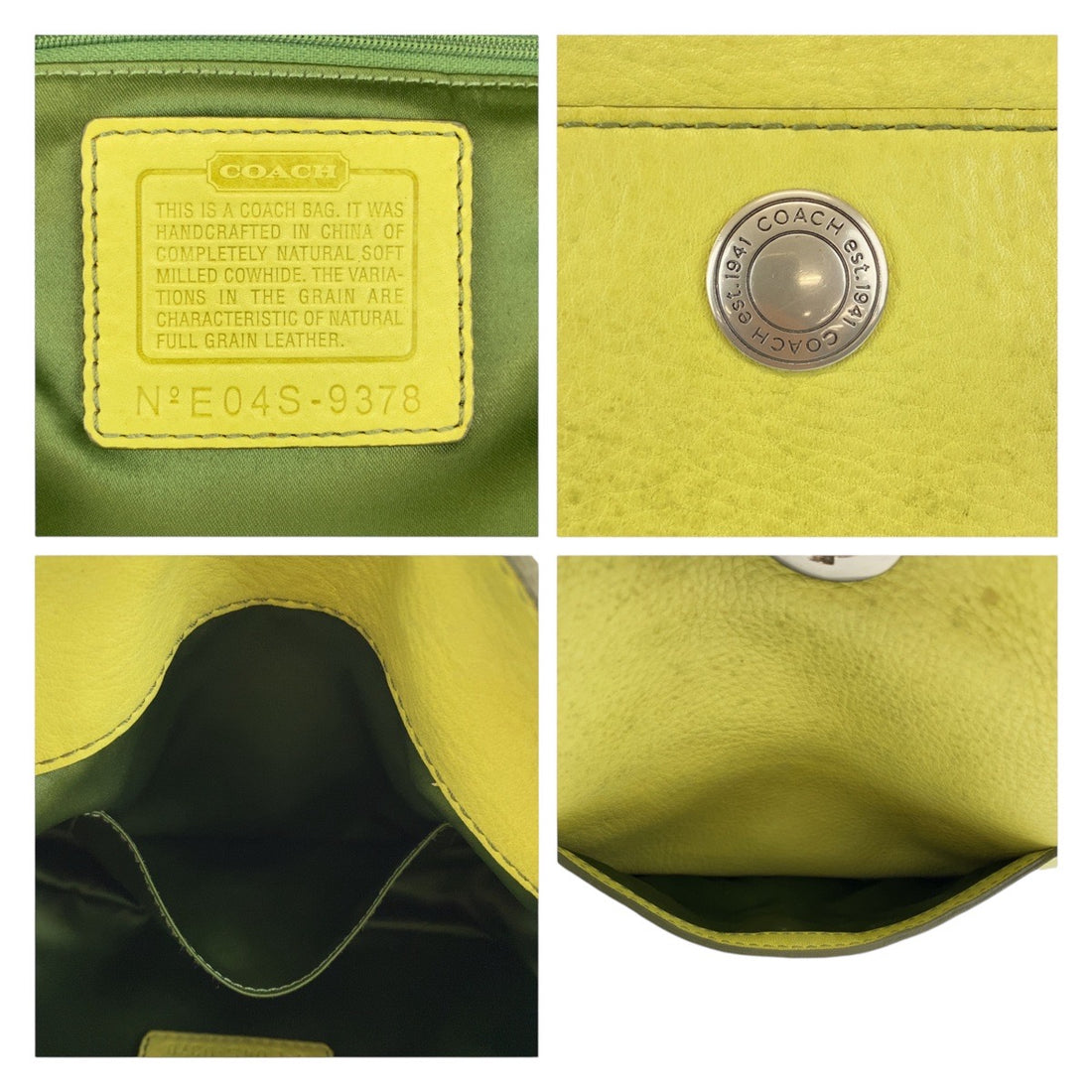 Coach Yellow Leather Shoulder Bag