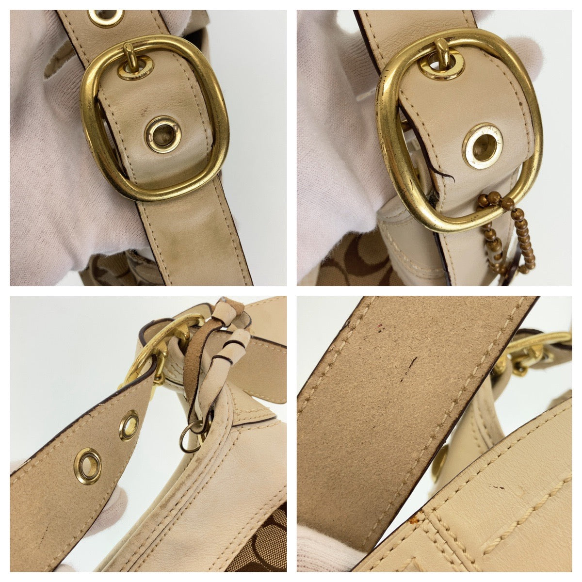 Coach Signature Canvas/Leather Crossbody Shoulder Bag Pochette 408253 in Very Good Condition