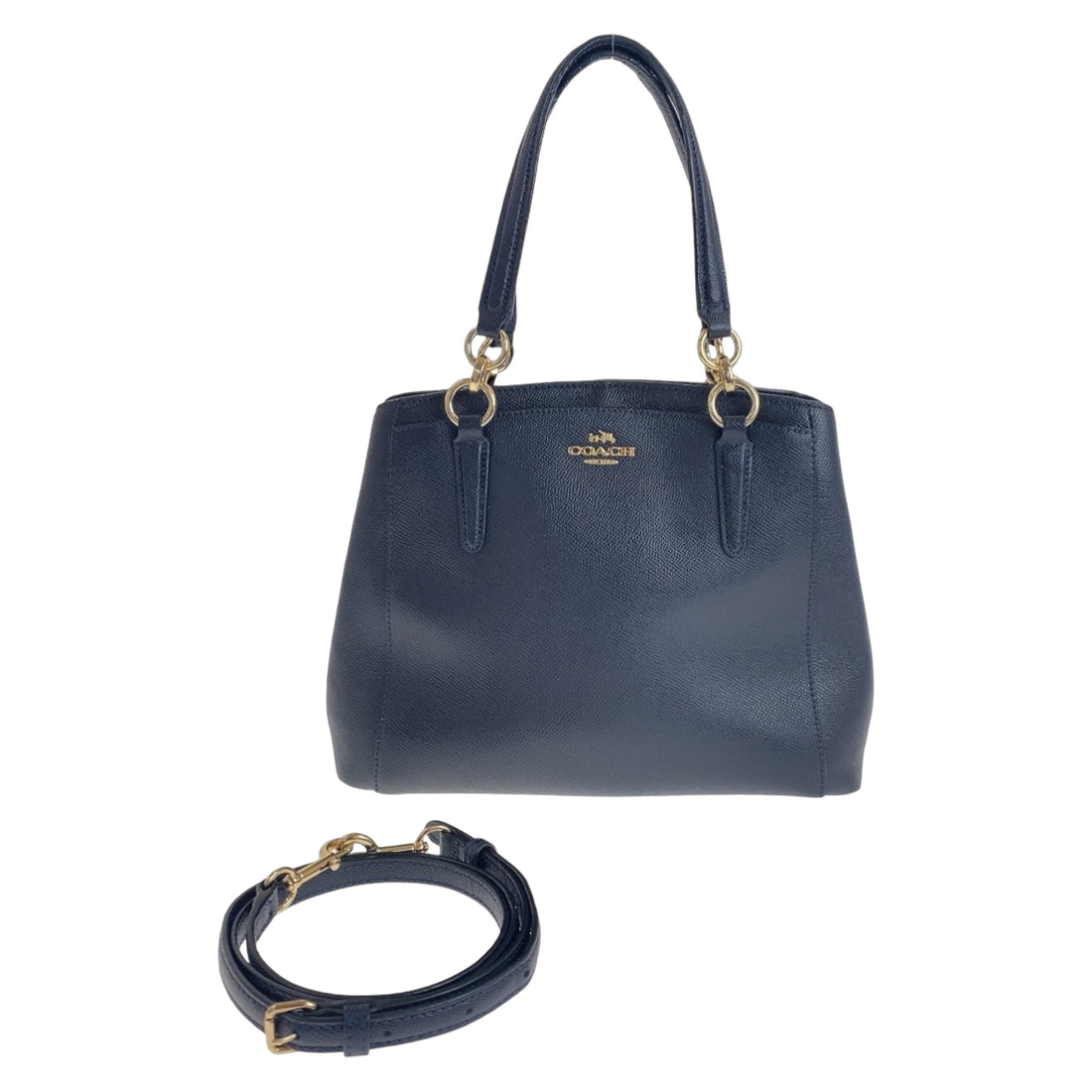 Coach Navy Gold PVC 2way Shoulder Bag B57847