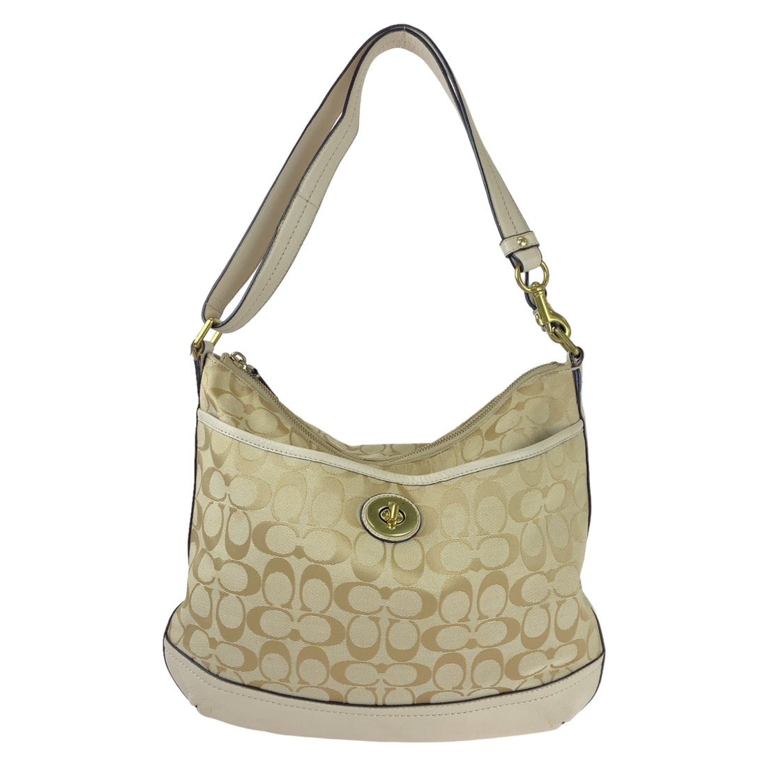 Coach Signature Canvas Leather Shoulder Bag