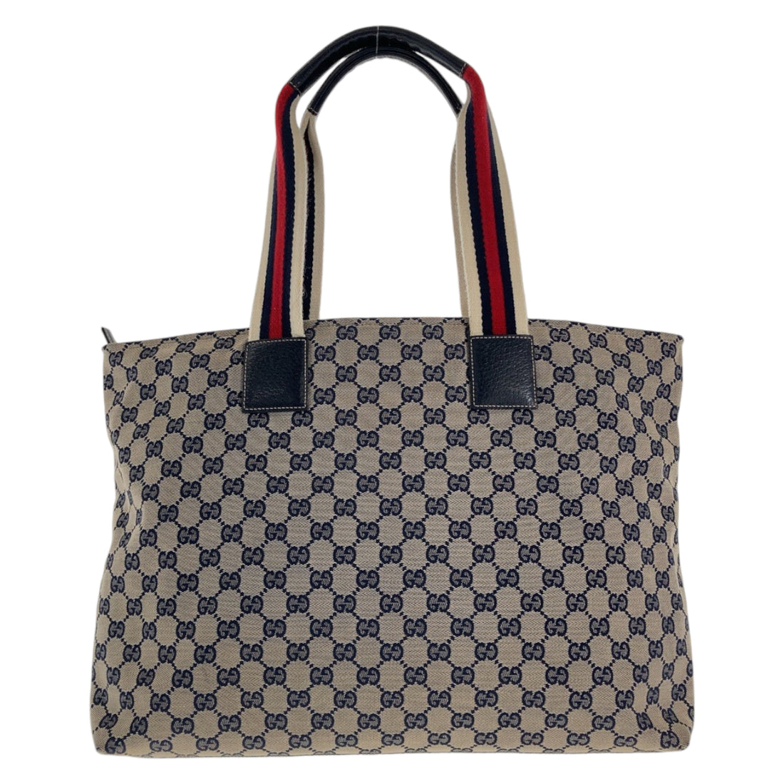 Gucci GG Canvas Leather Tote Bag