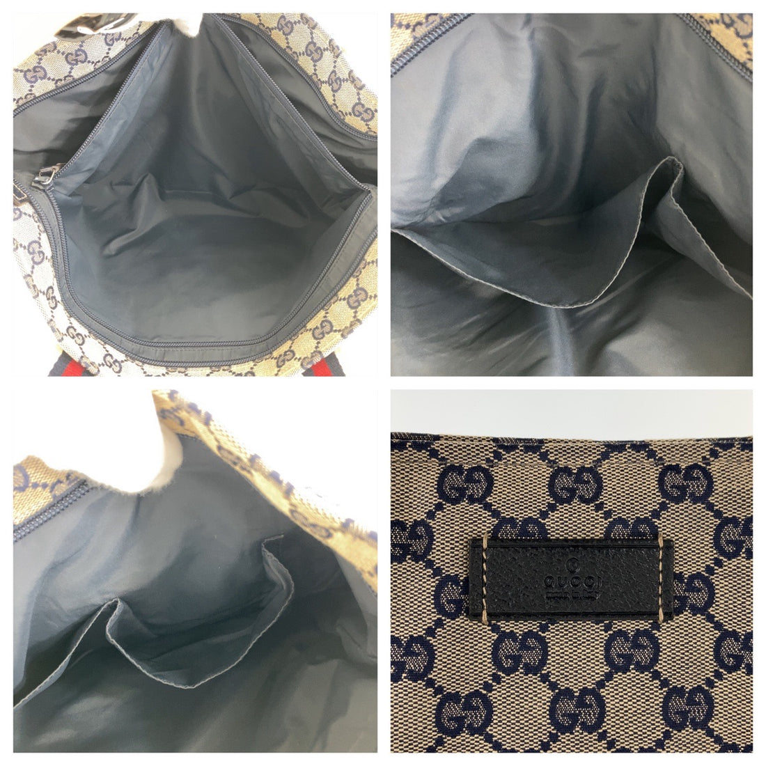 Gucci GG Canvas Leather Tote Bag