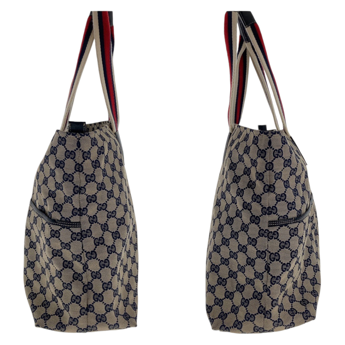 Gucci GG Canvas Leather Tote Bag