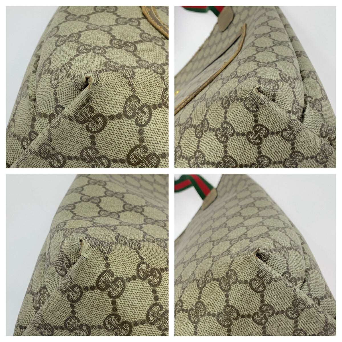 Gucci Vintage GG Supreme Canvas Leather Tote