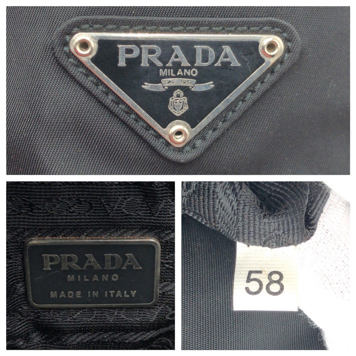 Prada Nylon Tessuto Triangle Logo Tote Bag