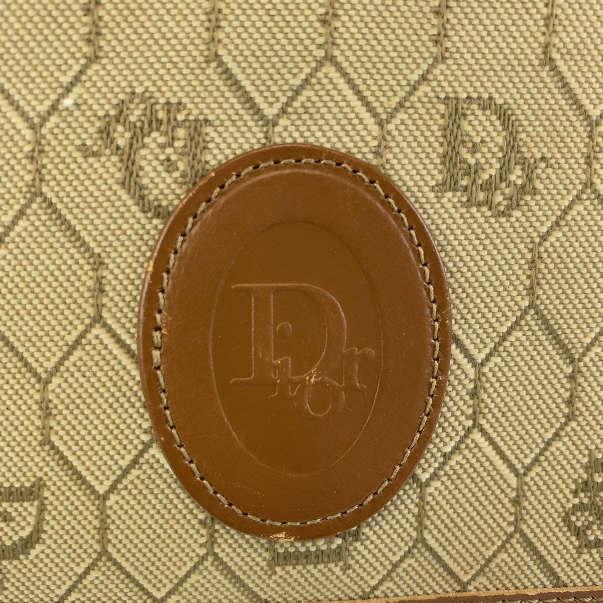 Dior Vintage Honeycomb Canvas Shoulder Bag 408296 in Very Good Condition