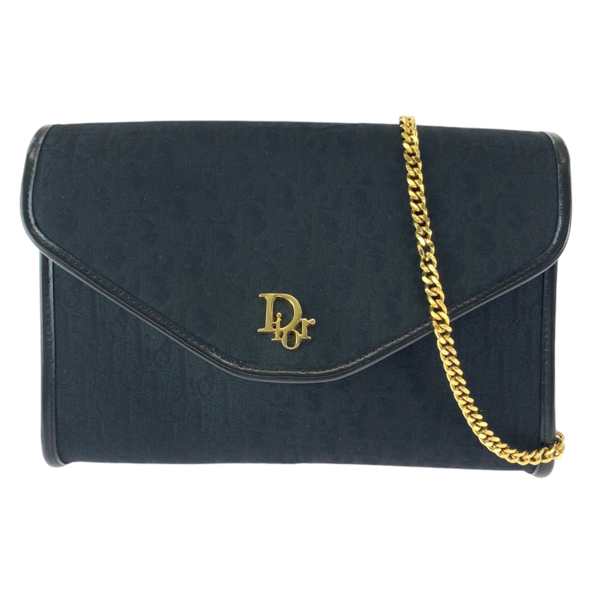 Dior Vintage Trotter Canvas Chain Shoulder Bag