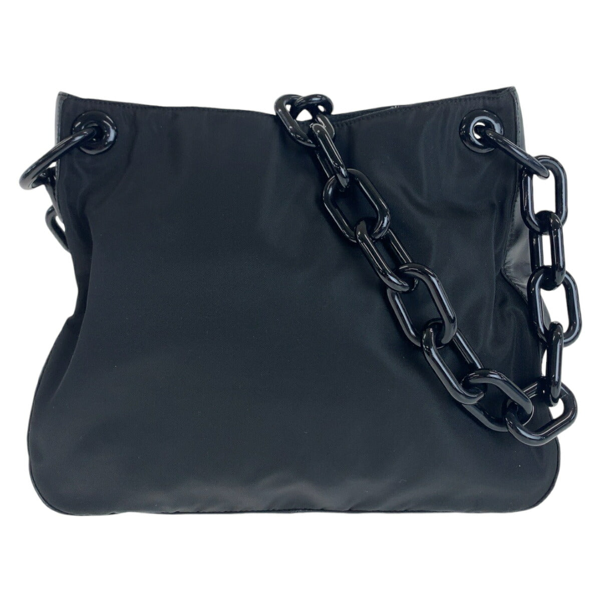 Prada Nylon Leather Tessuto Shoulder Bag